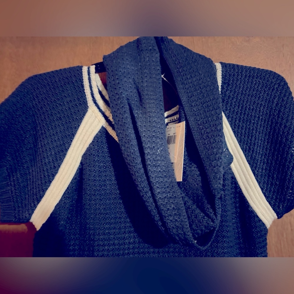 Navy and White sweater dress